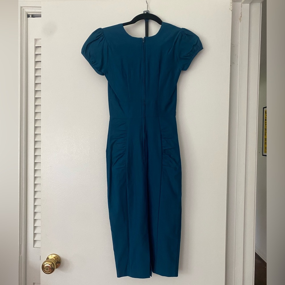 Stop Staring Retro Style Teal Pinup Dress - Picture 3 of 5